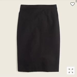 J. Crew Tall pencil skirt in bi-stretch cotton (Black)